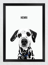 Load image into Gallery viewer, Dalmatian black framed pet portrait