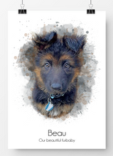 Load image into Gallery viewer, Watercolor pet portrait