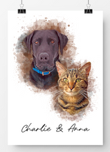 Load image into Gallery viewer, Watercolor pet portrait