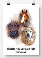 Load image into Gallery viewer, Watercolor pet portrait