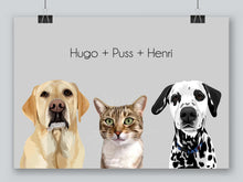 Load image into Gallery viewer, Three-pet portrait