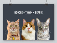 Load image into Gallery viewer, Three-pet portrait
