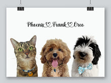 Load image into Gallery viewer, Three-pet portrait