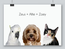 Load image into Gallery viewer, Three-pet portrait