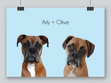 Load image into Gallery viewer, Two-pet digital portrait