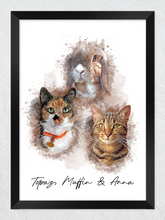 Load image into Gallery viewer, Watercolor pet portrait