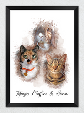 Load image into Gallery viewer, Watercolor pet portrait

